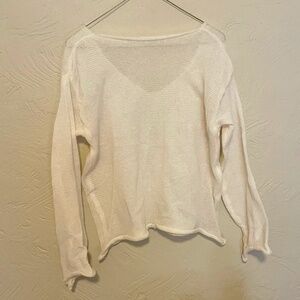White Mesh long sleeve Sweater